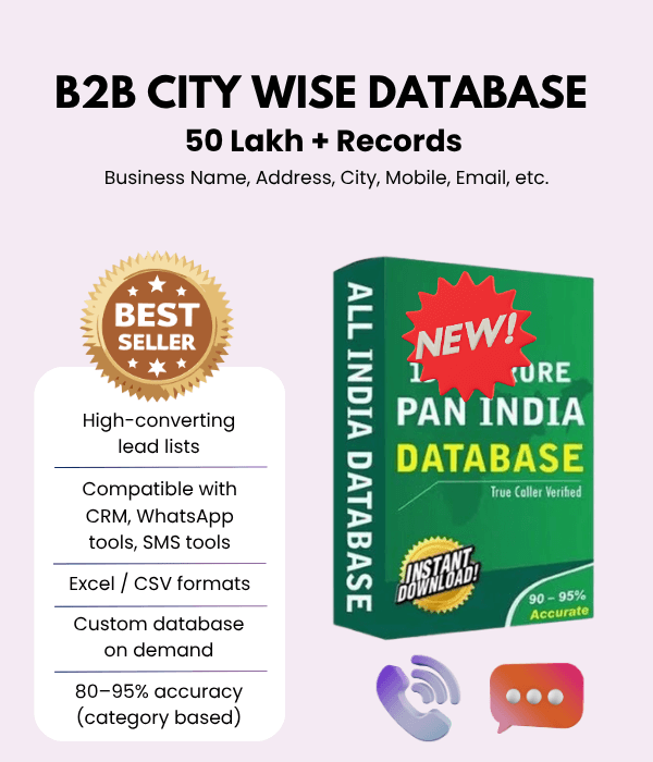 B2B City Wise Database