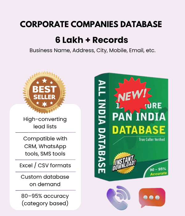 PAN India Corporate Companies Database 2026 – Verified Corporate Contacts List