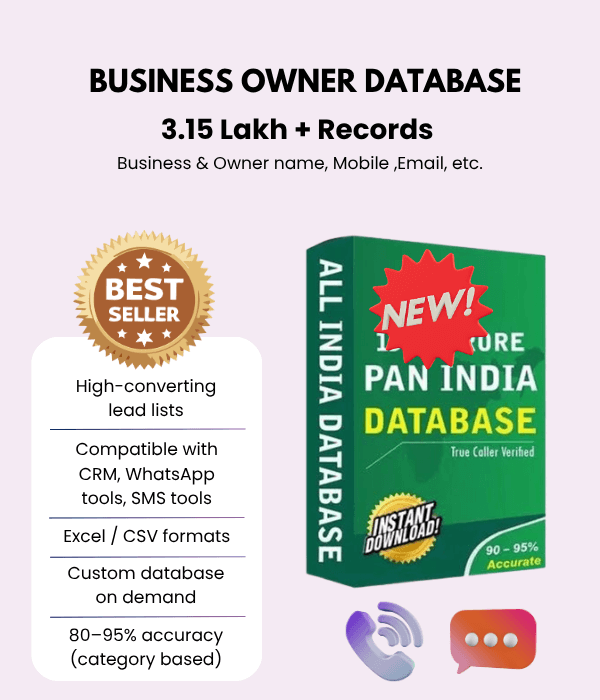 PAN India Business Owner Database 2026 – Verified Entrepreneurs and Business Contacts