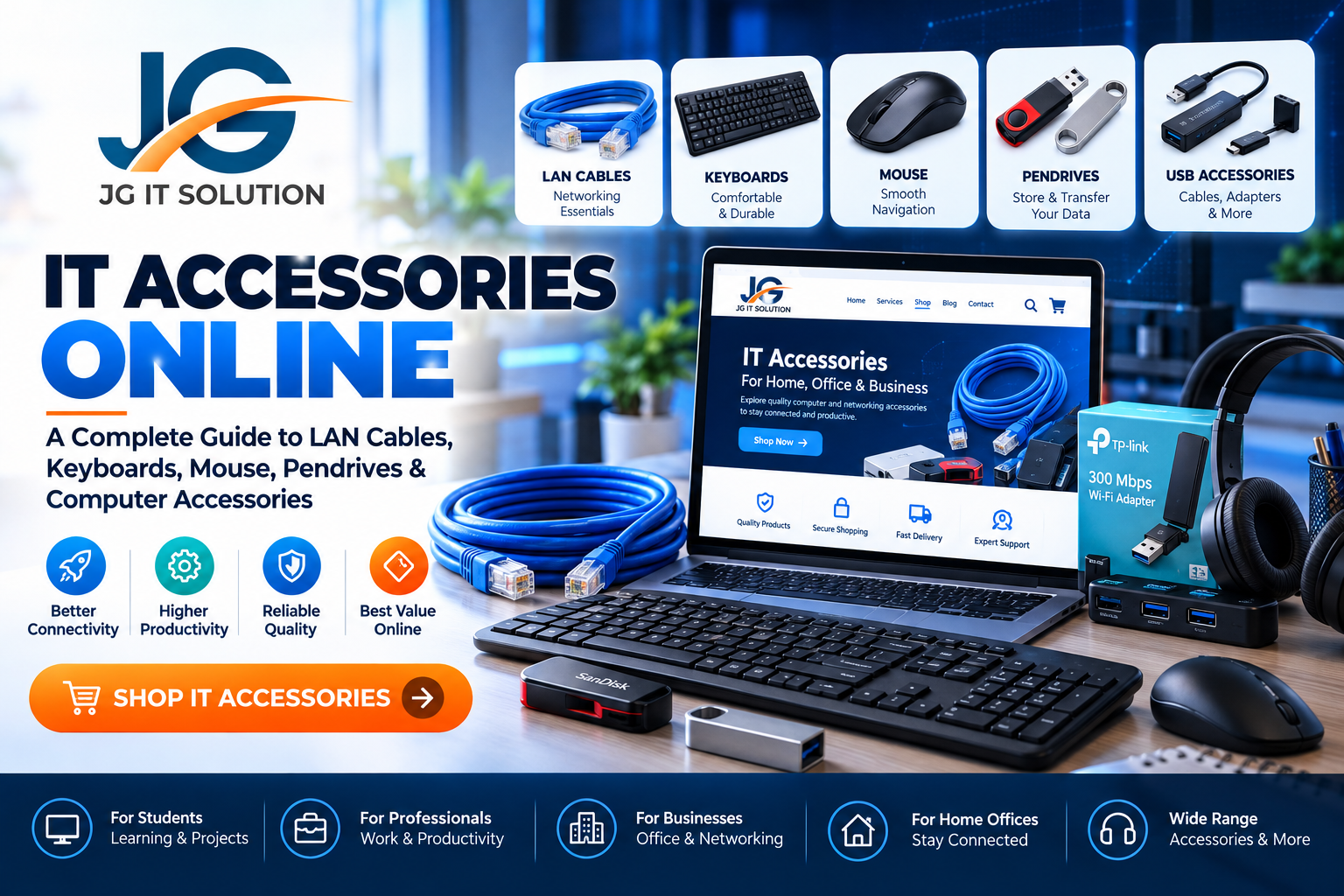 IT Accessories Online: A Complete Guide to LAN Cables, Keyboards, Mouse, Pendrives & Computer Accessories